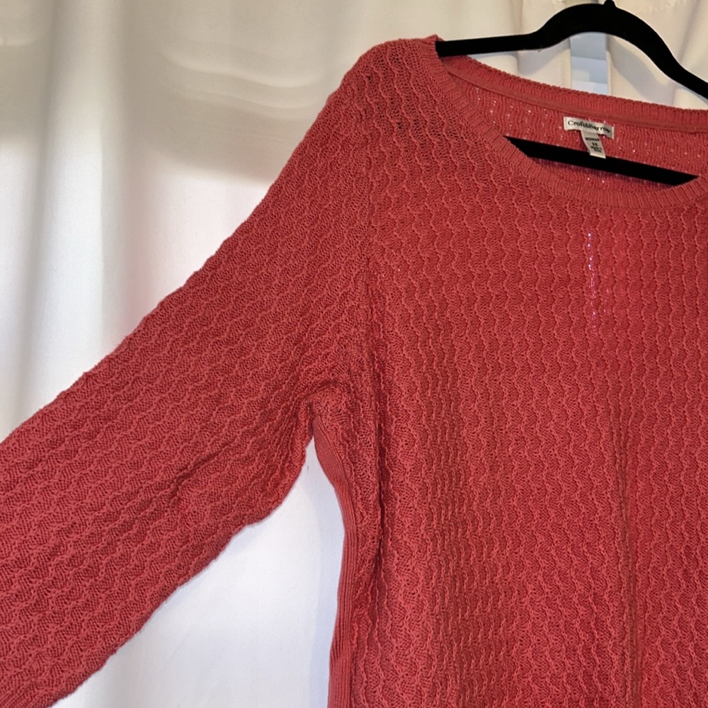 {Croft & Barrow} Scoop Neck Pink Knit Sweater